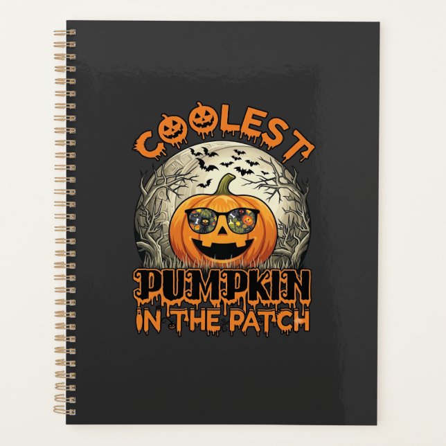 Coolest Pumpkin Patch Halloween Spooky Sunglasses_ Planner (Front)