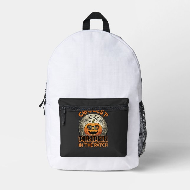 Coolest Pumpkin Patch Halloween Spooky Sunglasses_ Printed Backpack (Front)