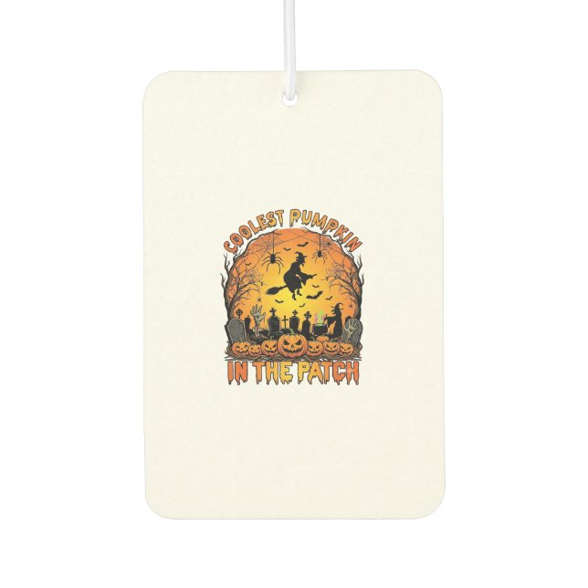 Coolest Pumpkin Patch Halloween Witch Spiders Grav Air Freshener (Front)