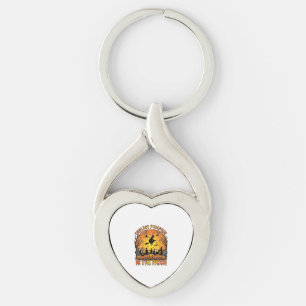 Coolest Pumpkin Patch Halloween Witch Spiders Grav Keychain