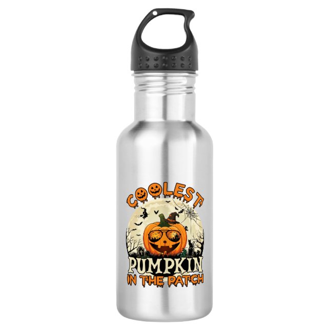 Coolest Pumpkin Patch Sunglasses Witch Hat Hallowe 532 Ml Water Bottle (Front)