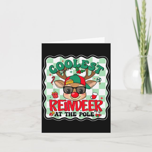 Coolest Reindeer At The Le Funny Christmas Matchin Card (Front)