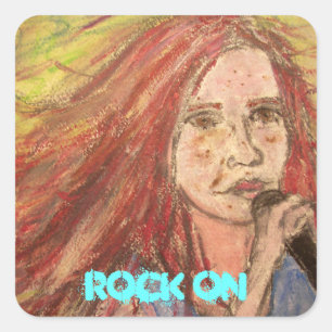 Coolest Rocker Girl Rock On Square Sticker