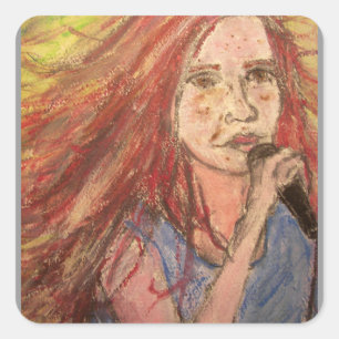 Coolest Rocker Girl Square Sticker