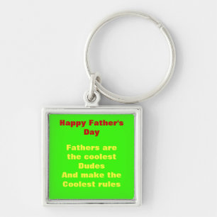 Coolest rules father's day keychain