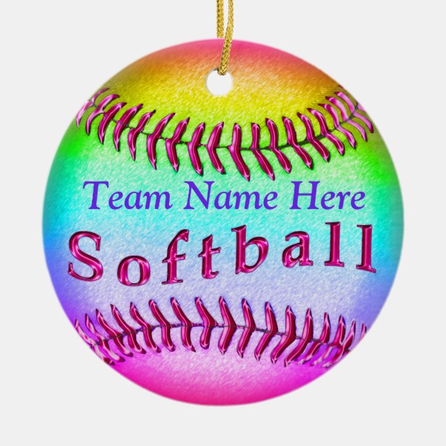Coolest Softball Ornaments Personalized TEAM NAME (Front)