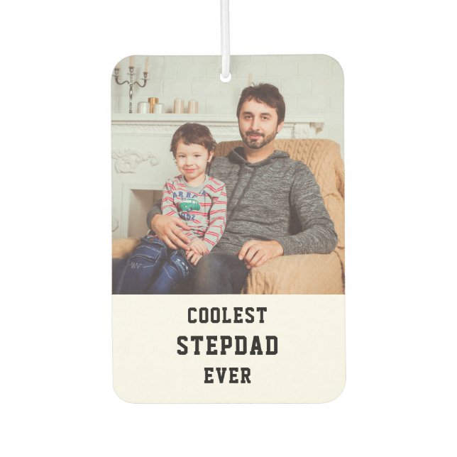 Coolest Stepdad Ever Personalized Photo Collage Air Freshener (Front)