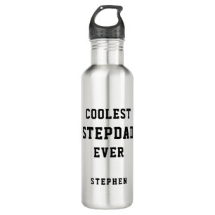 Coolest Stepdad Ever Typography Personalized Dad 710 Ml Water Bottle