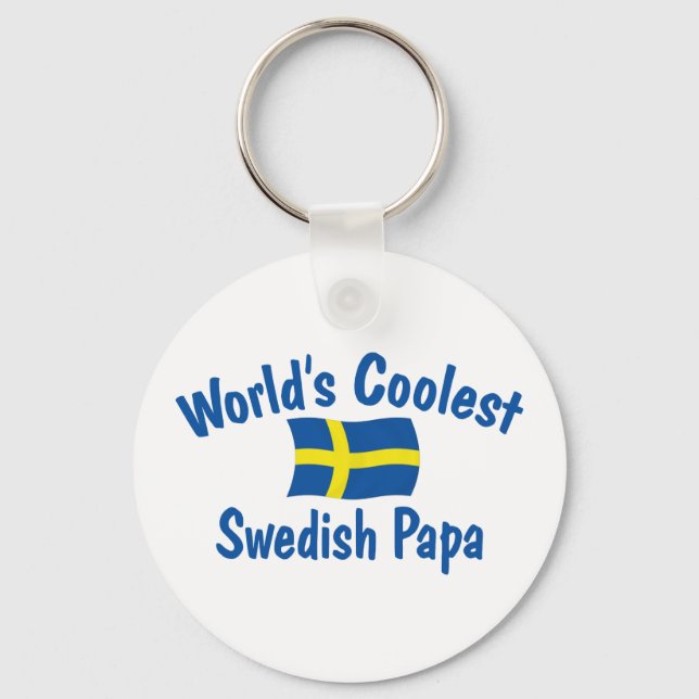 Coolest Swedish Papa Keychain (Front)