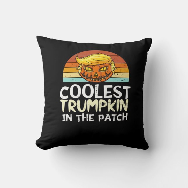 Coolest Trumpkin Patch Throw Pillow (Front)