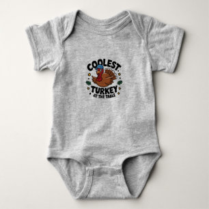 Coolest Turkey At The Table Thanksgiving Dinner Baby Bodysuit