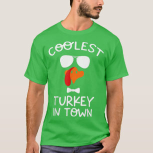 Coolest Turkey In Town Fall Vibes Thanksgiving Hal T-Shirt