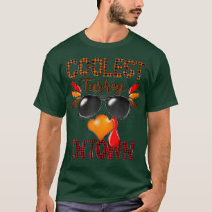 Coolest Turkey in Town Leopard Funny Boy Girls To T-Shirt