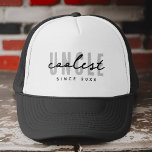 Coolest Uncle Modern Elegant Simple Father's Day Trucker Hat<br><div class="desc">This simple and modern design is composed of san serif typography.</div>