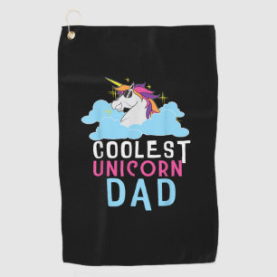 Coolest Unicorn Dad Cute Unicorn Lovers Funny Unic Golf Towel