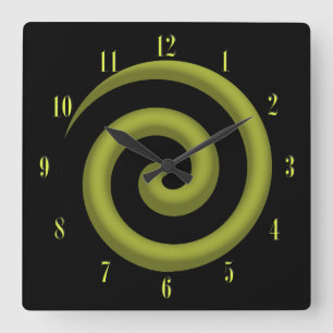 Coolest Yellow and Black Spiral Wall Clock