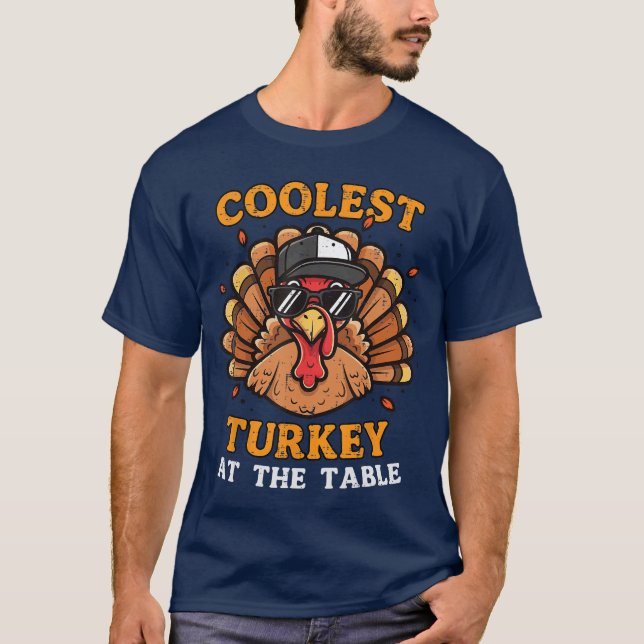 Coolesturkey atablehanksgiving Fall Men Boys Kid Y T-Shirt (Front)
