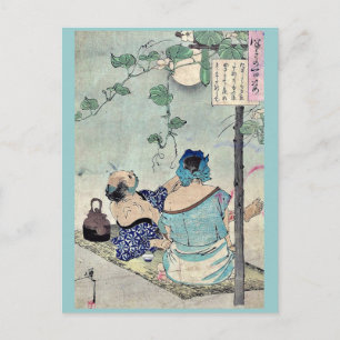 Cooling beneath a canopy by Taiso,Yoshitoshi Postcard