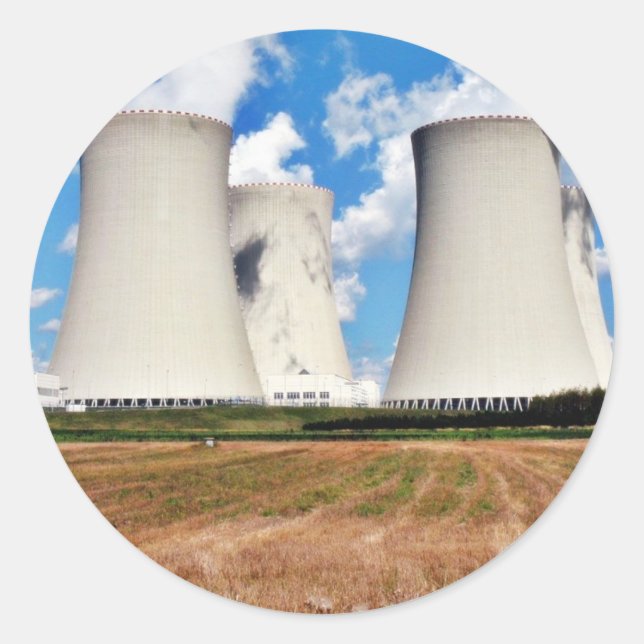 Cooling Towers Of A Nuclear Power Station Classic Round Sticker (Front)