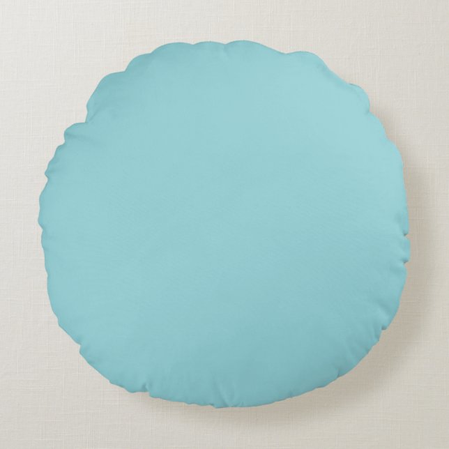 Cooling Waterspout Blue Solid Colour Print, Pastel Round Pillow (Front)