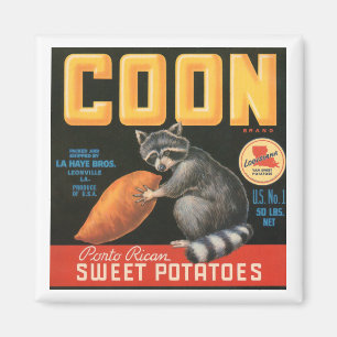 Coon Brand Sweet Potatoes Vintage Crate Label - Ra Magnet