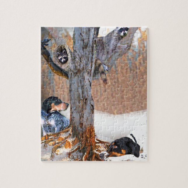 Coon Dog Hunt Jigsaw Puzzle (Vertical)