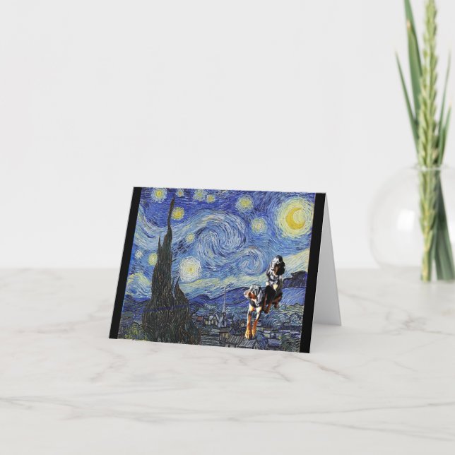 Coon Hound Dogs, in Starry Night Parody Card (Front)