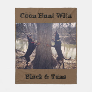 Coon Hunt With Black & Tans Fleece Blanket