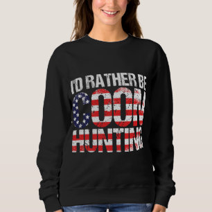 Coon Hunting American Flag Funny Raccoon Hunting Sweatshirt