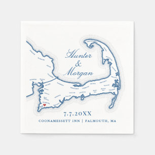 Coonamessett Inn Wedding Cape Cod Cocktail Napkin