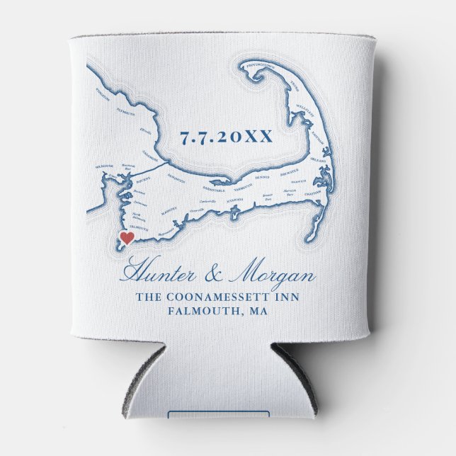 Coonamessett Inn Wedding Favour Cape Cod  Can Cooler (Front)