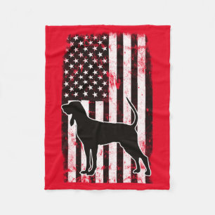 Coonhound & American Flag Fleece Blanket