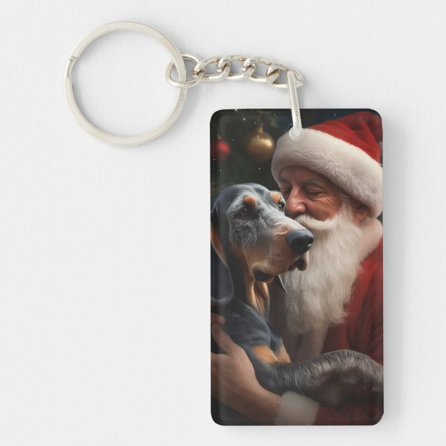 Coonhound Bluetick avec Noël au Père Noël (Devant)