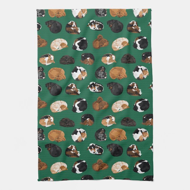 Coonhound Curl Kitchen Towel (Vertical)