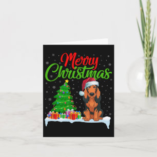 Coonhound Dog Christmas Tree Lights Xmas Coonhound Card