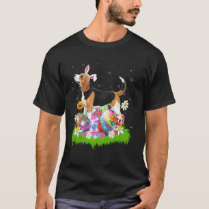 Coonhound Dog Easter Egg Hunt Bunny Ear Easter Sun T-Shirt