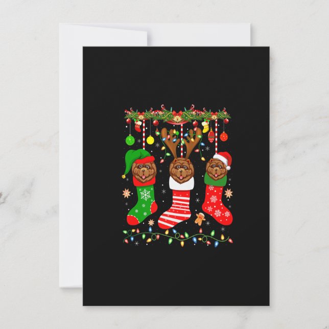 Coonhound Dog In Christmas Socks Lights Xmas Premi Invitation (Front)