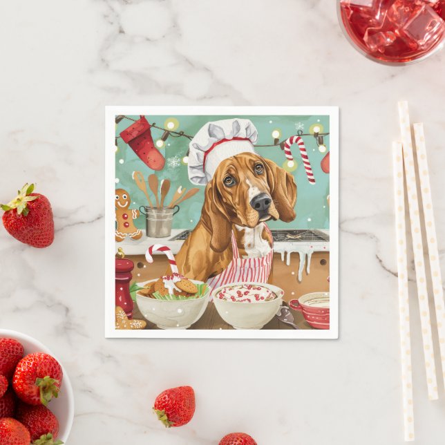 Coonhound Holiday Baking: Festive Christmas Napkin (Insitu)