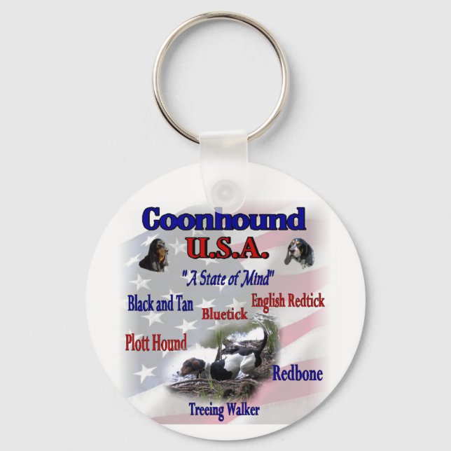 Coonhound Lovers Gifts Keychain (Front)