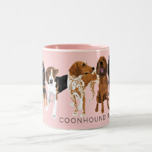 Coonhound Mom Pink Two-Tone Coffee Mug