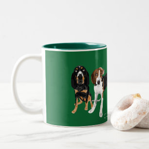 Coonhound Mom Two-Tone Coffee Mug