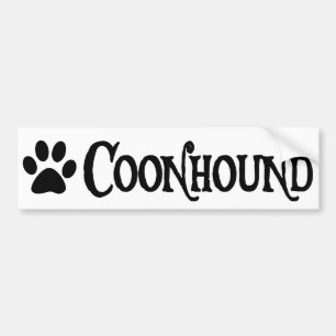Coonhound (pirate style w/ pawprint) bumper sticker