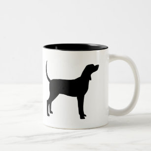 Coonhound Silhouette (black) Two-Tone Coffee Mug