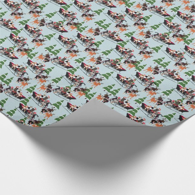 Coonhound Sled Wrapping paper (Corner)