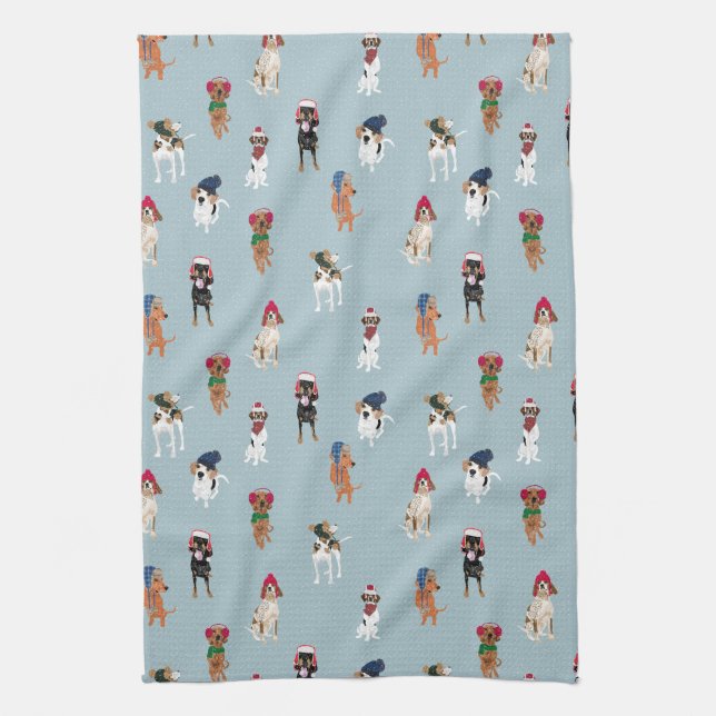 Coonhounds in Hats Kitchen Towel (Vertical)