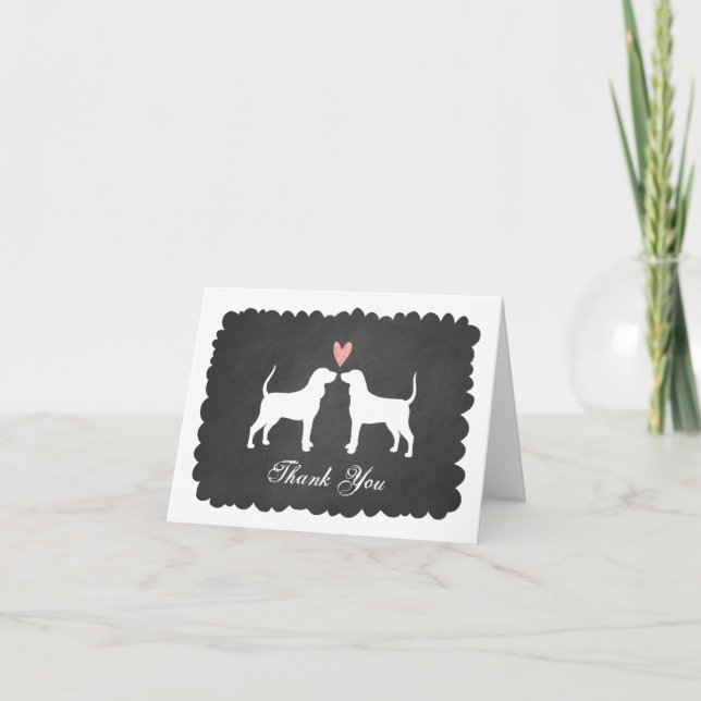 Coonhounds Wedding Thank You Card (Front)