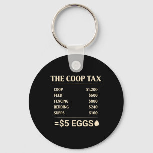 Coop Tax Funny Crazy Ckyard Chicken Lady Homestead Keychain