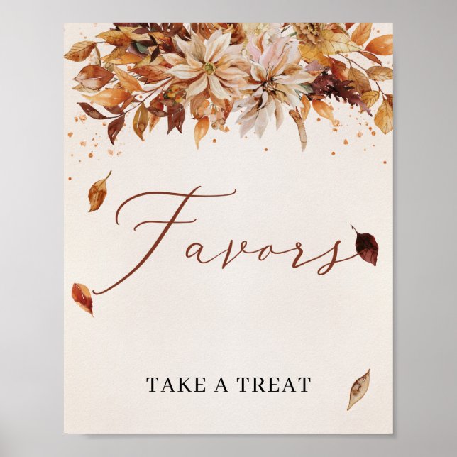 Cooper Autumn Flowers Marigold Favours Sign (Front)
