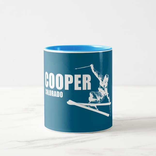 Cooper Colorado Skier Two-Tone Coffee Mug (Center)