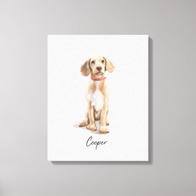 Cooper – Cute Puppy Illustration Canvas Print (Front)